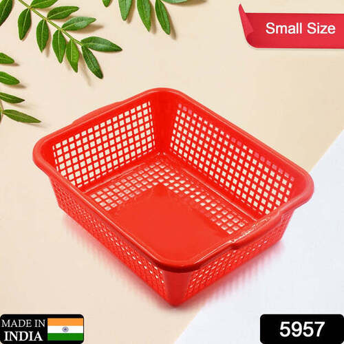 PLASTIC KITCHEN SMALL SIZE VEGETABLES AND FRUITS WASHING BASKET DISH RACK MULTIPURPOSE ORGANIZERS (5957)