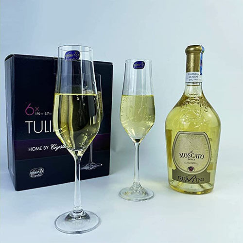 Bohemia Crystal Tulipa Champagne Flutes Glass Set 170Ml Set Of 6 Capacity: 170 Milliliter (Ml)