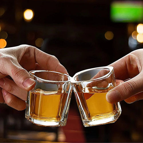 Smartserve VodkaTequila Square Shot Glass Set of 6 75ml Gift Box