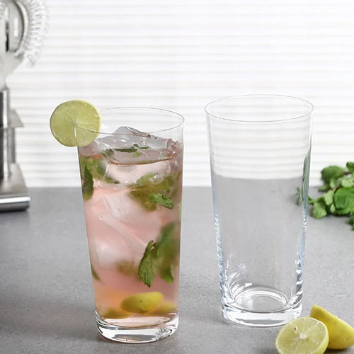 Bohemia Crystal Jive Tall CocktailMocktailJuiceWaterBeerVodka Glass Set (Transparent 400ml) Set of 6