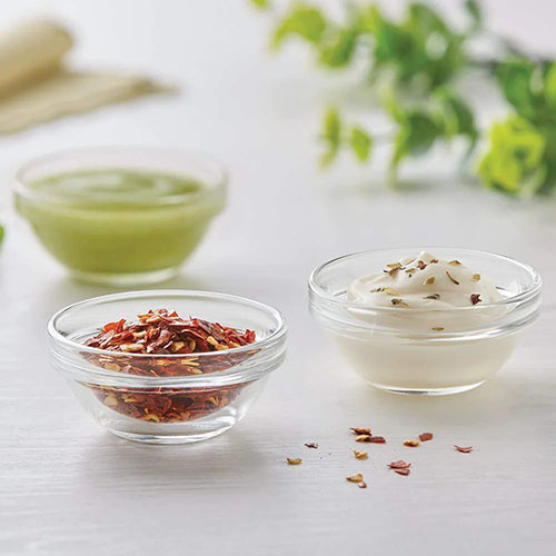 Uniglass Stackable Chutney Glass Bowls Set 75ml Set of 6 Transparent