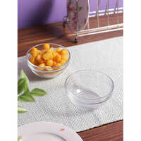 Uniglass Stackable Serving Bowls - 100% Food Grade Premium Glass, 12x6 Cm, Transparent | Microwave & Dishwasher Safe, Set Of 6 For Dal, Curries & Salads