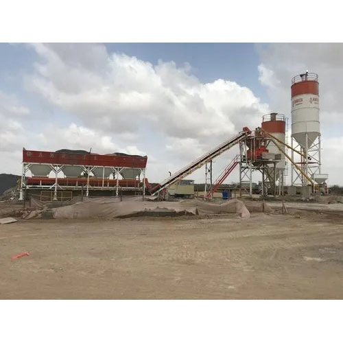 Twin shaft Concrete Batching Plant with Inline Bin