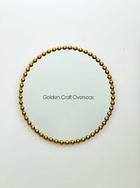 Round Border Wall Mirror - Color: Gold