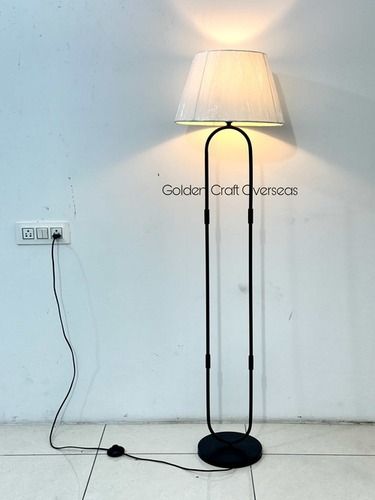 Trending Floor Lamp In Iron With Fabric Shade Customised - Color: Black