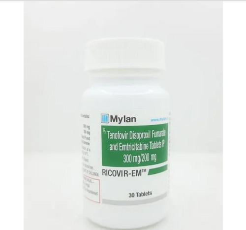 Ricovir EM 200mg (Tenofovir Disoproxil Fumarate And Emtricitabine Tablets) IP