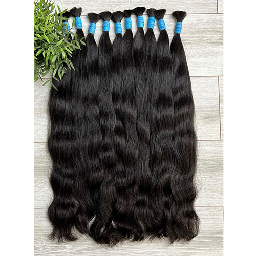 Ladies Raw Bulk Natural Black Wavy Hair - Human Hair Type: Indian