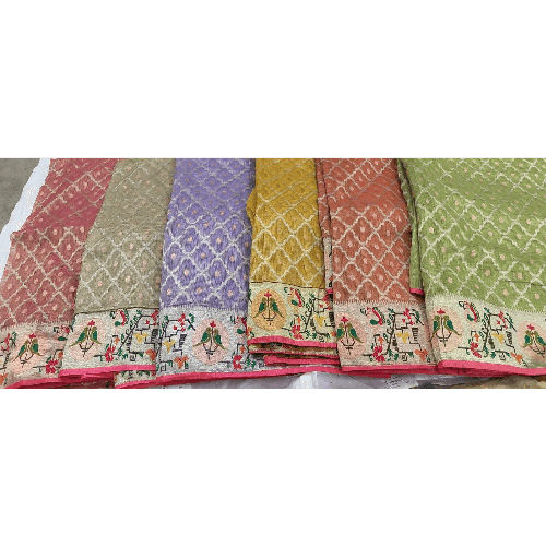 Ladies Tissue Zari Kota With Paithani Border Saree