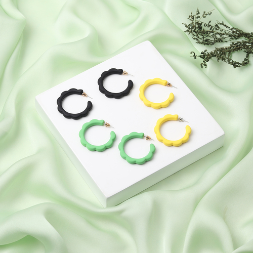 Colour blocked Hoop Earring