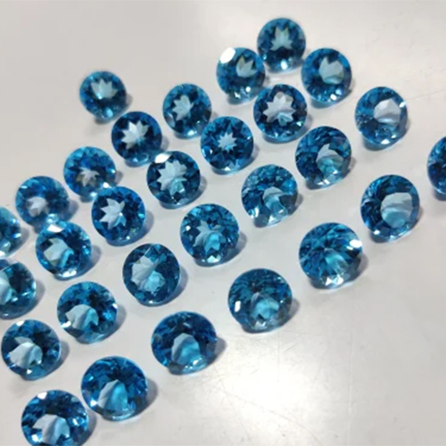 Swiss blue topaz round