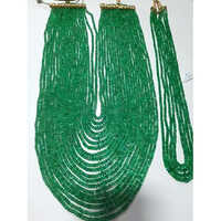 Emerald Beaded Necklace - Beads Colour: Green