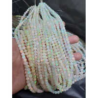 Ethiopian Opal Beads - Polished Round Shape , White Color With Varied Size Options, Featuring Ethiopian Opal And More Stones