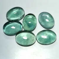 Green Fluorite Cabochon Stone - Natural Oval Cut, High Hardness | Available In All Sizes, Elegant Green Color