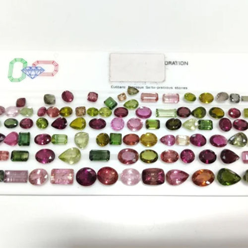 Tourmaline muti color cut stones