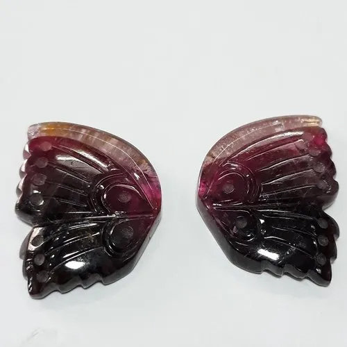 Tourmaline Bio Colour Butterfly Carving