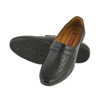 Mens Loafer Shoes - Leather, Size Range 6-12, Black | Slip-on Closure, Synthetic Sole, 1 Pound Weight, Ideal for Formal Events and Office Wear