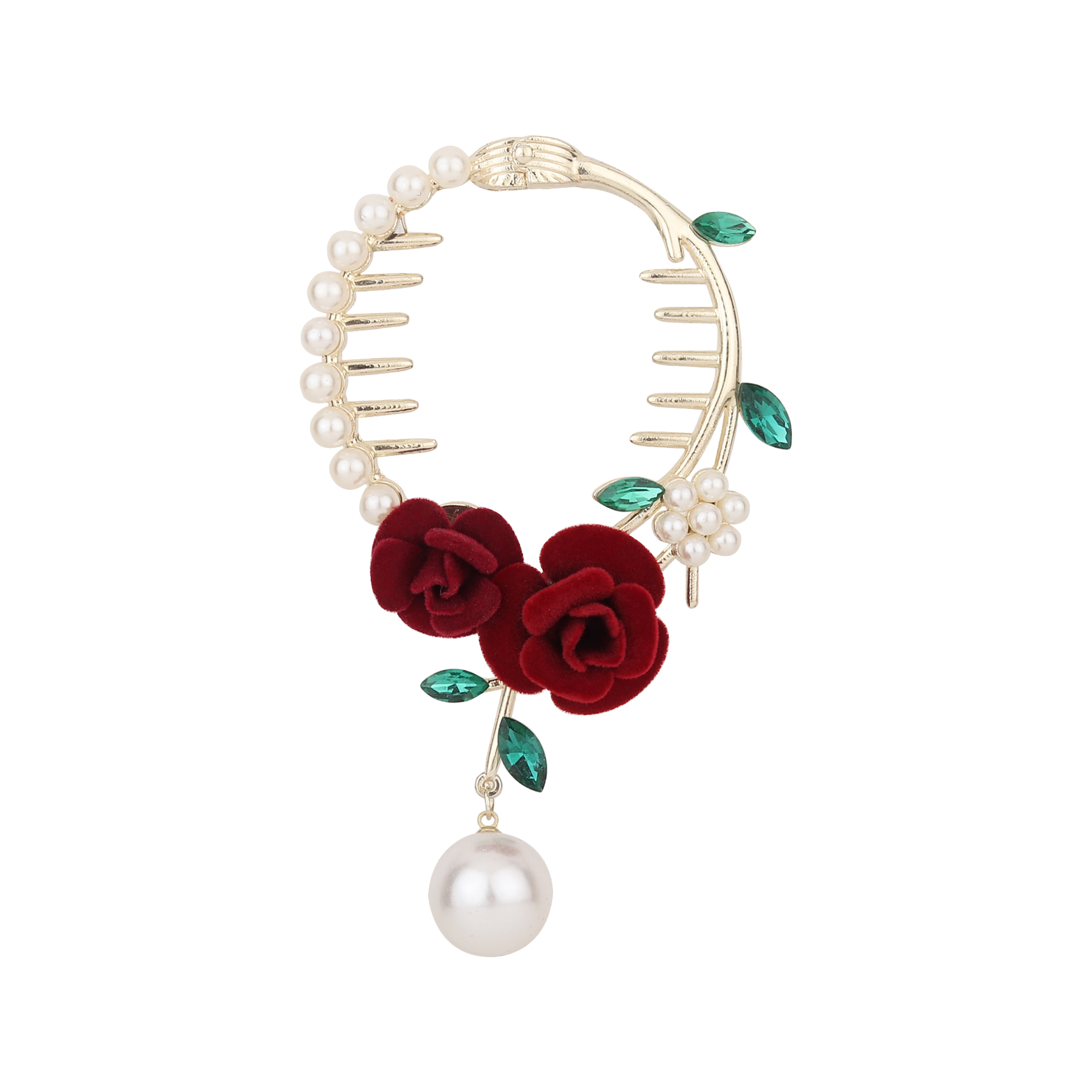 Rose Pearl Bun Clip
