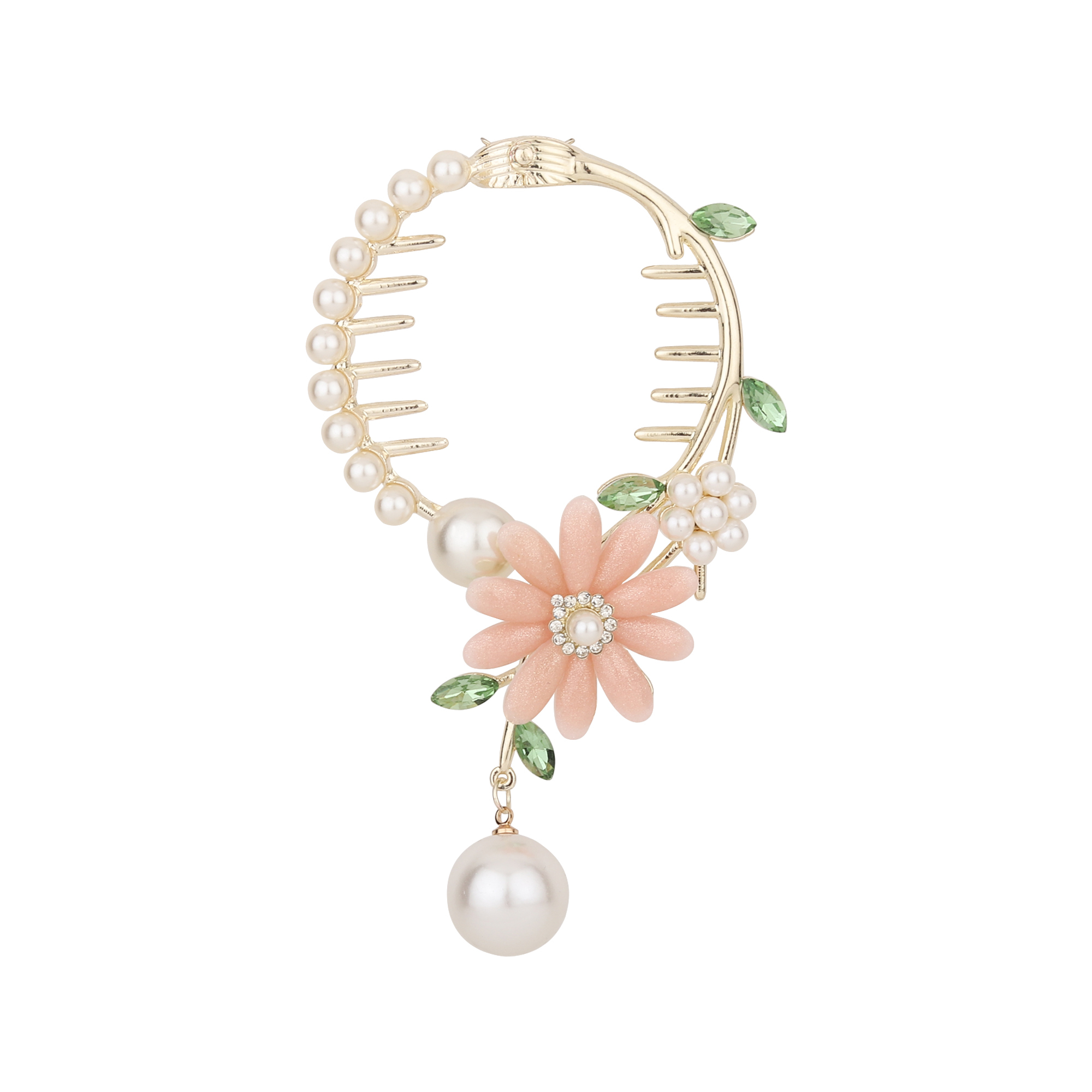 Pink Flower Bun Clip