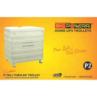 Plastic Inverter Trolley - Four-wheel, 50 Kg Load Capacity, White Color, With Cover | Big Power Brand