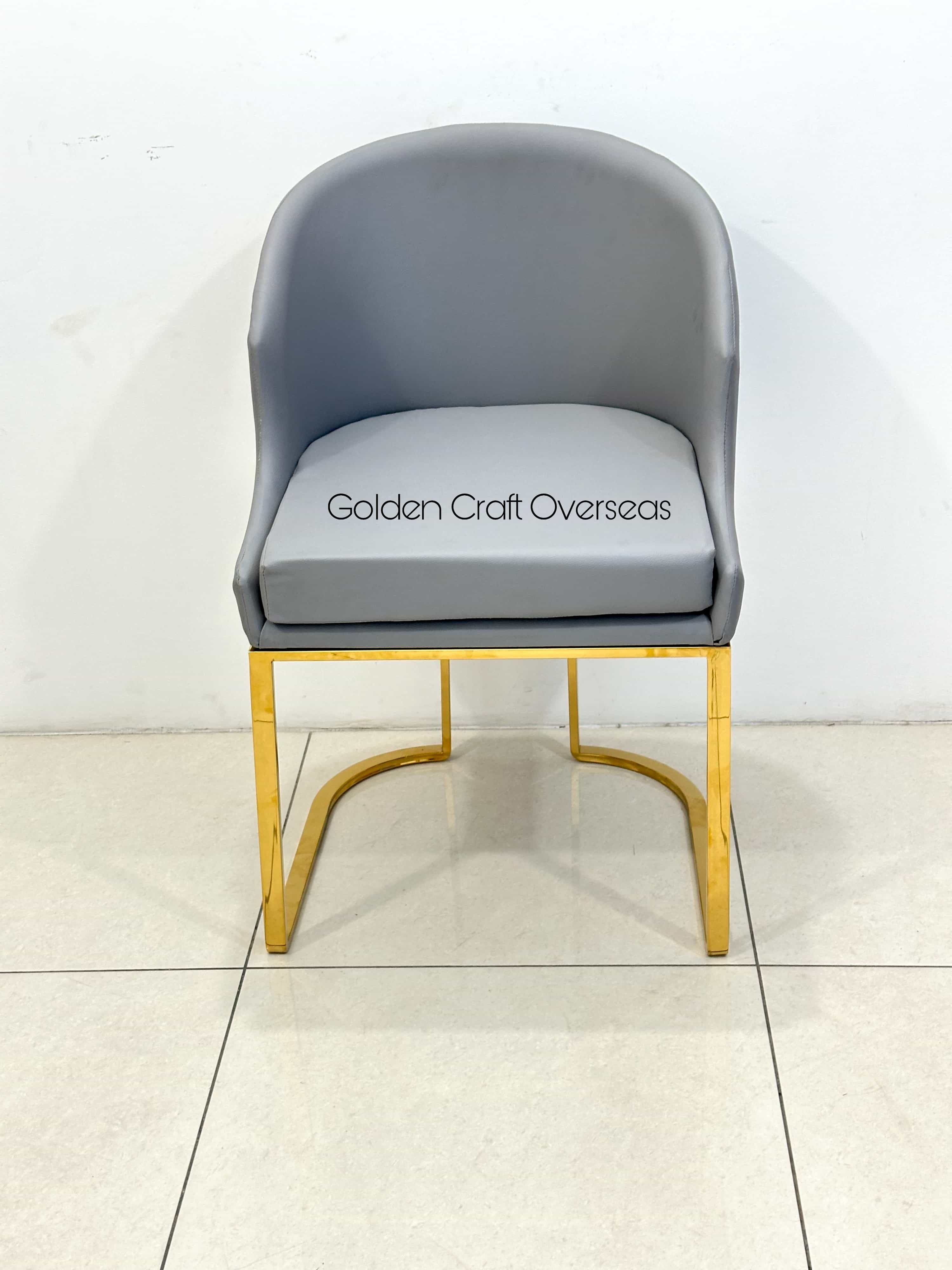 PVD Coated Dining Chair in Stainless Steel with cushioning customised
