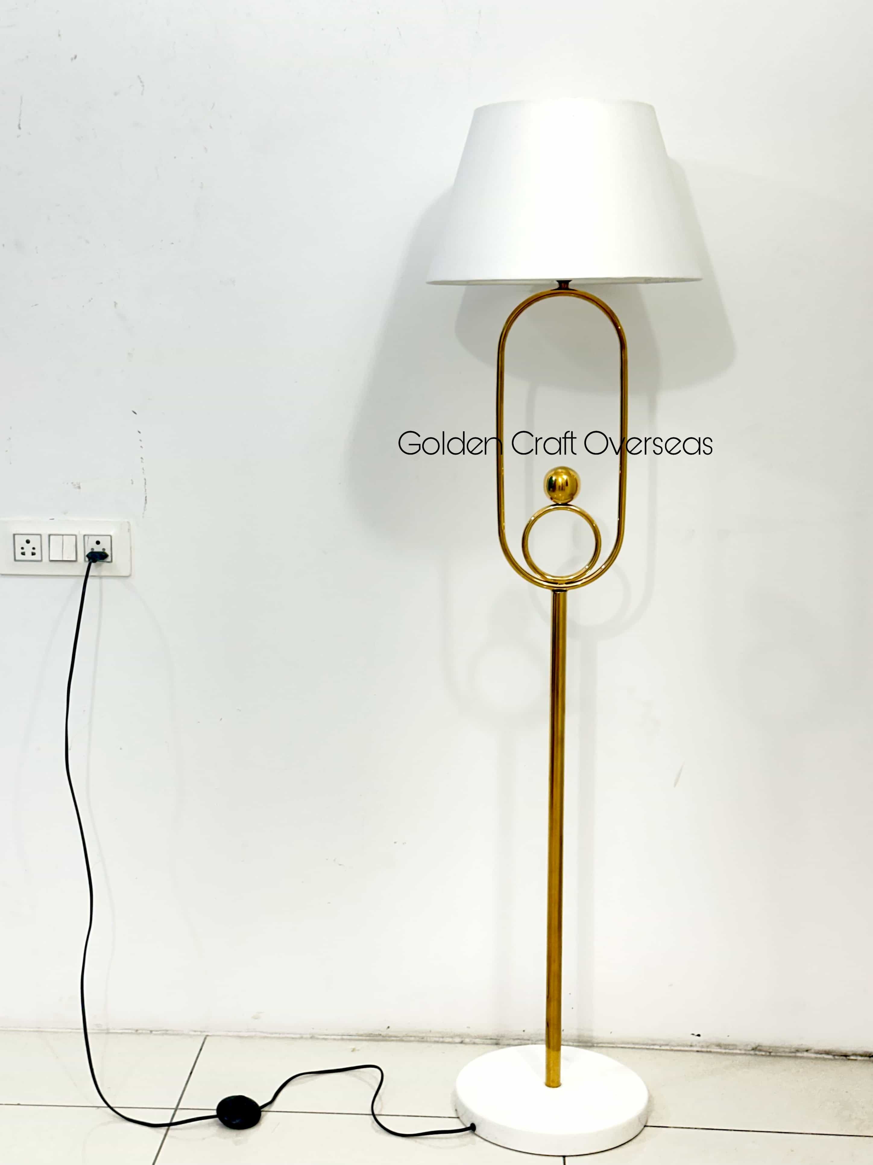 Stainless Steel Floor Lamp with PVD Coated finish and Fabric Shade customised
