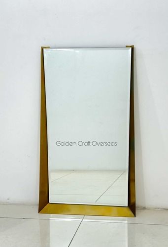 Stainless Steel Wall Mirror modern minimalist look TPR gold Finish