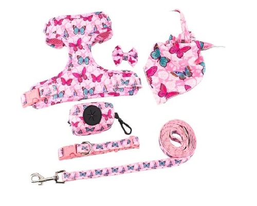 Butterfly Print Neoprene Dog Harness