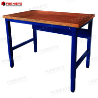 Mild Steel Work Table - Color: White