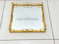 GCO Iron gifting tray aka serving tray with golden powder coated finish customised