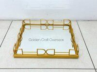 GCO Iron gifting tray aka serving tray with golden powder coated finish customised