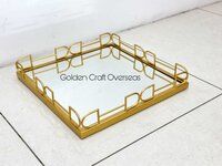 GCO Iron gifting tray aka serving tray with golden powder coated finish customised