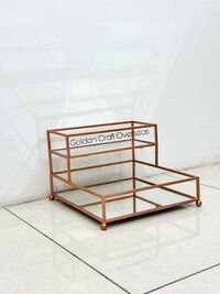 accessories holder tray two levels in iron with rose gold finish customized