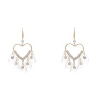 Rhinestone Heart Dangle Earrings