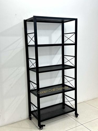 Black Rotating High End Kitchen Rack in iron with matte black powder coated finish custom made