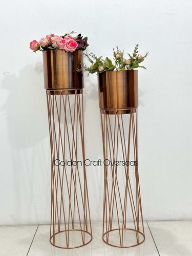 Rose Gold Planter Set of 2 in iron for interior customized