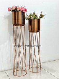Rose Gold Planter Set of 2 in iron for interior customized