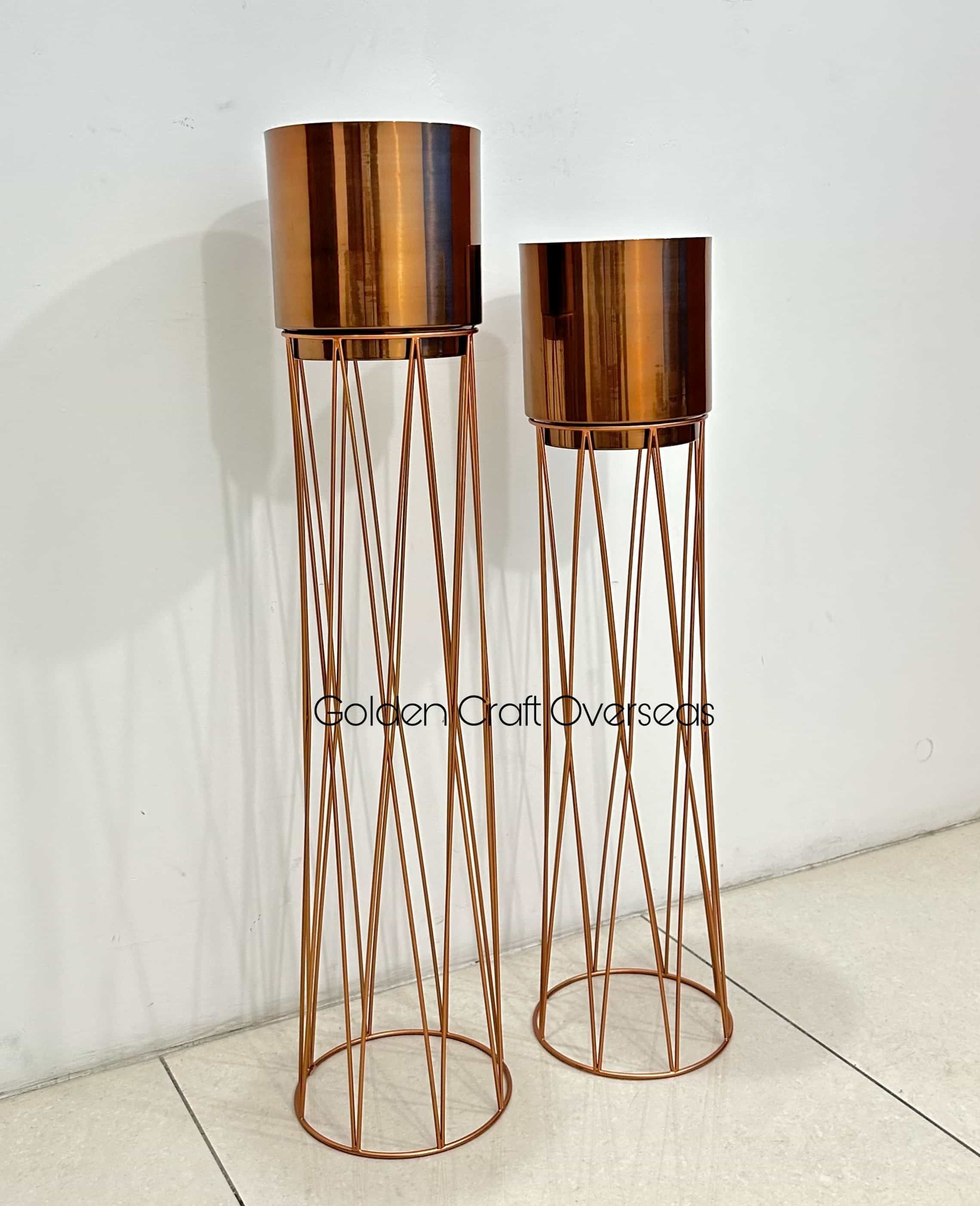 Rose Gold Planter Set of 2 in iron for interior customized