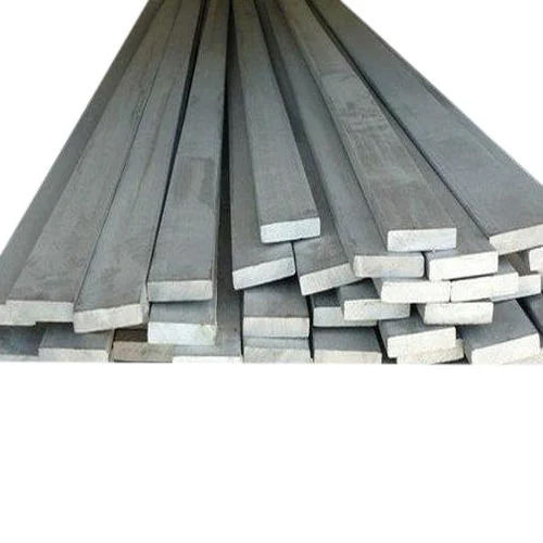 Mild Steel Flat Bar - 8 mm Thickness, 3 Meters Length | Silver Color, Ideal for Construction Applications