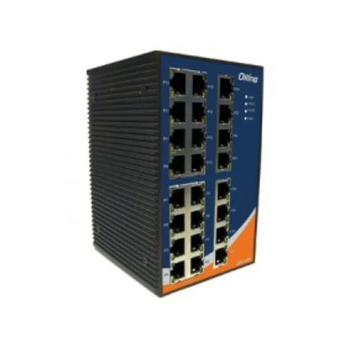 Black Ies-1240 Industrial 24-Port Unmanaged Ethernet Switch