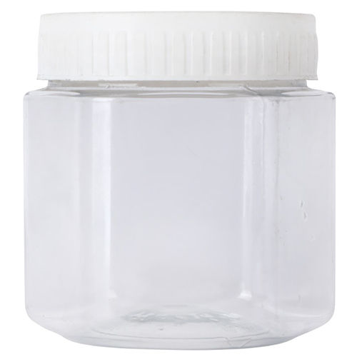 Transparent Ipfg00233 500 Ml Hexa Jar 83-30 With Plain Cap