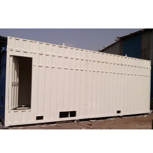 White Color Coated Rectangular Portable Cabin