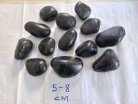 Natura jet black round polished agate stone pebbles for landscping