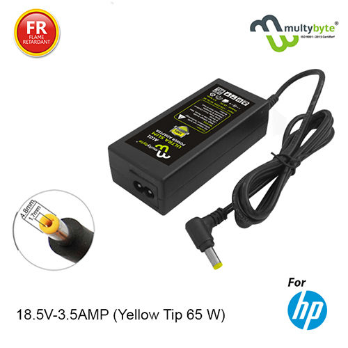 Yellow Tip 65W 18.5V-3.5Amp Laptop Adapter Application: Industrial