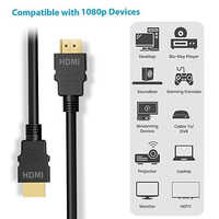 1.4v Basic 1m Laptop Hdmi Cable - Pvc Material, 1.5 Mtr Length, Plain Black, Supports 10.2 Gbps Transfer Speed, Compatible With 3d, 1440p, 1080i, 720p & 480i