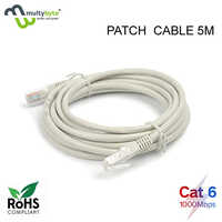 Cat 6 - 5m Patch Cable - Pvc Material, 5 Meters Length, White Color | High-speed Data Transfer, Flexible Design For Industrial Use