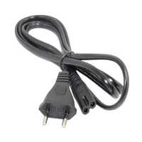 2 Pin To 2 Pin 1m Power Cord - Pvc Material, 9x6x1 Mm Dimensions, Black Color | Suitable For Laptops, Printers, Monitors, And Audio Equipment