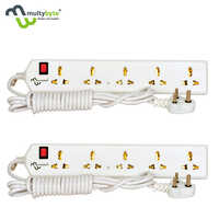 Way 2m Spike Extension Board - 15.5x5.5x1.5mm, White | 5 Outlets, Usb Compatibility, Surge Protection, Overload Protection