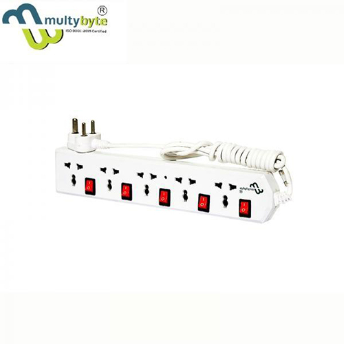 Multybyte 5-Way with 5-Switch Spike and Surge Guard with 4m Wire