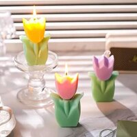 Corporate Gift Soy Candle Set - Handmade Soy Wax Pillar Candles, Multi-color Flowery Scent, Customizable Logo For Elegant Home Decoration