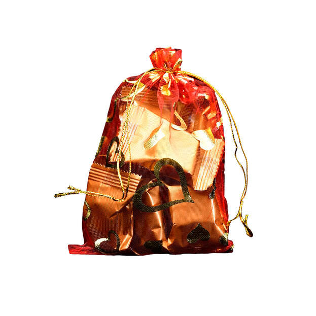 NET FABRIC DRAWSTRING POUCH FOR DRY FRUITS PACKING (4527)